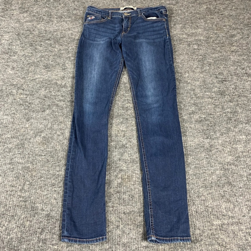 Hollister Jeans Womens 7 Long 28x33 JR Blue Socal Stretch Dark Wash Skinny Low